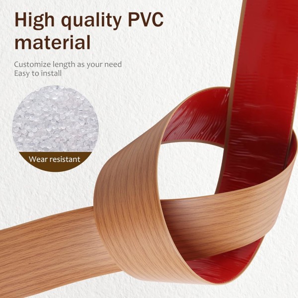 2m*5cm PVC Gulvovergangslist Selvklebende Dørterskellister Dørdelerlist Klistre på Gulvdeler Gulv- og Teppedesign Kantlist Sammenføyningslist