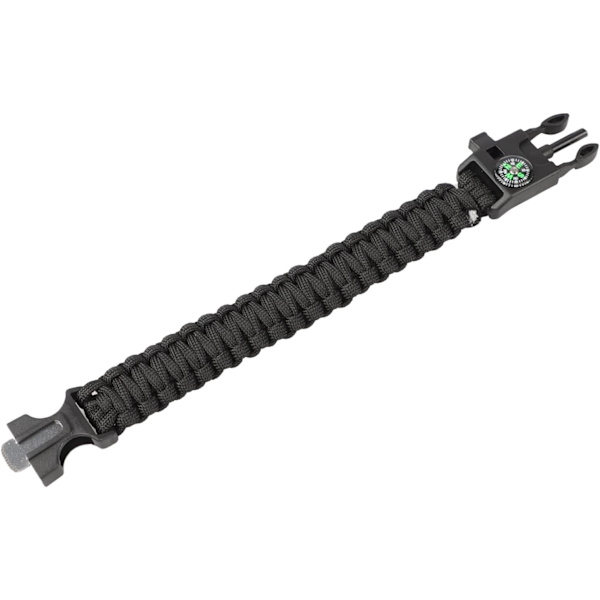 5 i 1 Multifunktionell Paracord Överlevnadsarmband med Flintsten, Kompass, Visselpipa, Trådsåg och Räddningsrep Universellt Multiverktyg