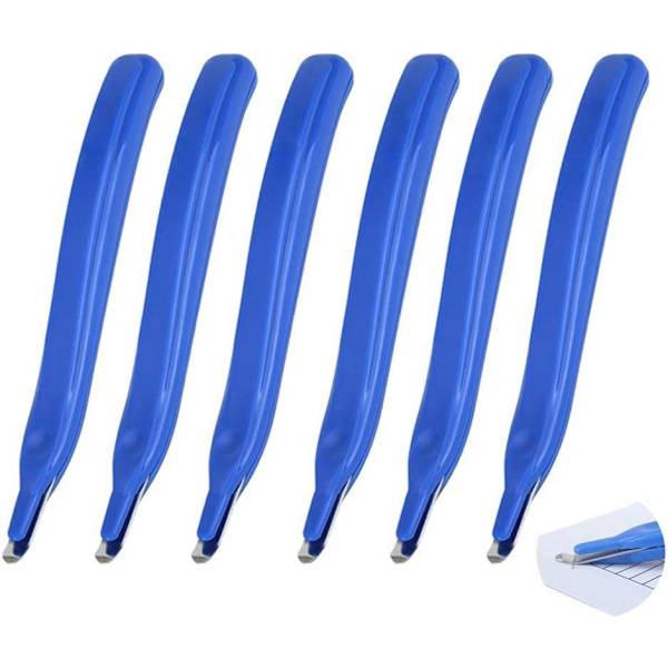 6 kpl ammattimaiset magneettiset niittiirroittimet, kumipinnoitetut niittiirroittimet, niittiirroitustyökalu kouluun, toimistoon ja kotiin (sininen)