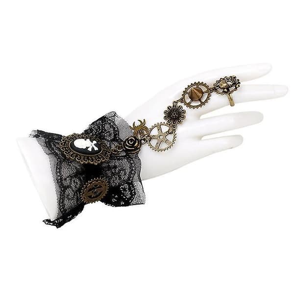 2 stk. Vintage Dødningehode Metall Armbånd Ring