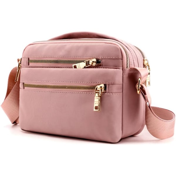 Crossbody-väska för kvinnor, handväskor med flera fack och axelväskor, vattentät nylon, stöldskyddad budväska för resor och shopping