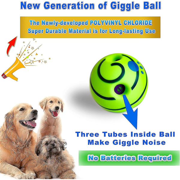 Wobble Giggle Ball Interaktiv Hundpussel Leksak Godis Dispenser Pipig Fotboll