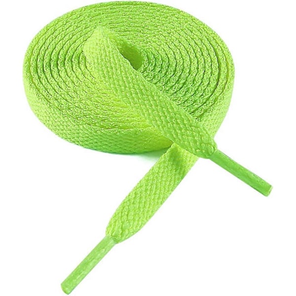 Litteät Kengännauhat Tennareihin 8mm Leveät Kengännauhat Tennareihin Premium Tennarikengännauhat Korvaavat Nauhat Urheilukenkien Nauhoiksi Neon Green 43-  ( 110 cm )