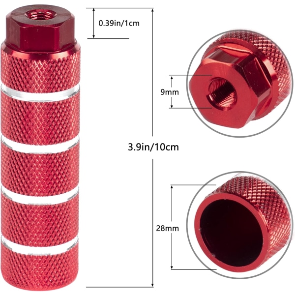 BMX-plugger, sykkelplugger, 10 mm - 26 tenner aluminiumlegering stuntplugger 2-pakning