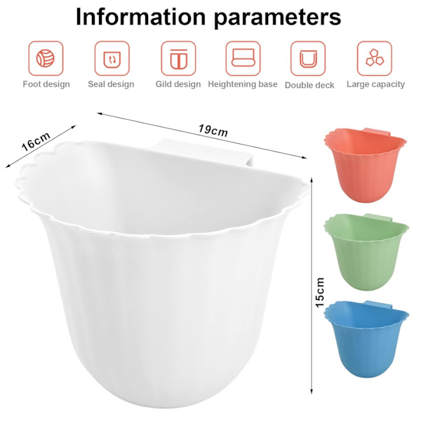 Hängande Soptunna, 2-pack Plast Köksbänk Hängande Sopbehållare, Mini Kökshängande Soptunna, Lockfri Förvaringsorganisatorlåda Vägg (Vit)