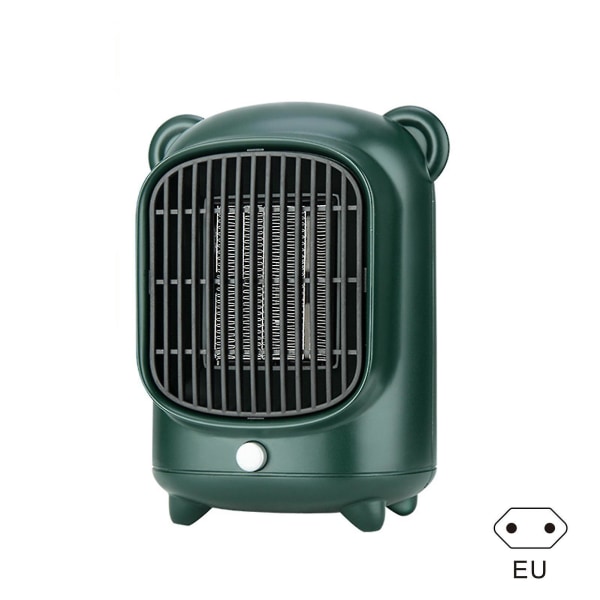 Små rumvarmere til indendørs brug Overophedningsbeskyttelse Intelligent konstant temperaturkontrol Vinter Hold varm enhed EU Plug Dark Green