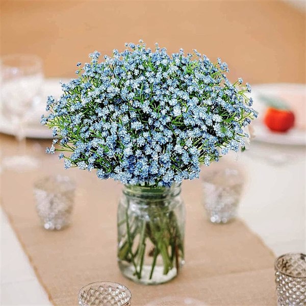6 st konstgjorda Baby's Breath Gypsophila blombuketter Real Touch Blommor för bröllop Fest DIY Krans Blomsterarrangemang Heminredning