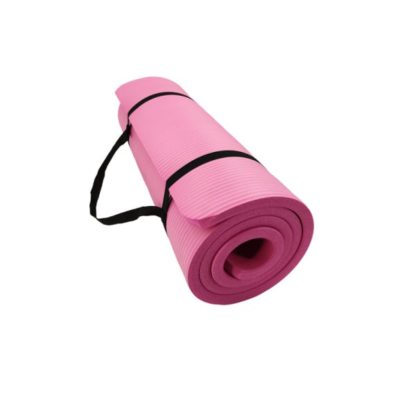 Gymnastikk Pilates treningsmatte for kvinner Sklisikker tykk 6 mm med bærestropp Tpe 183 x 61 x 1 cm