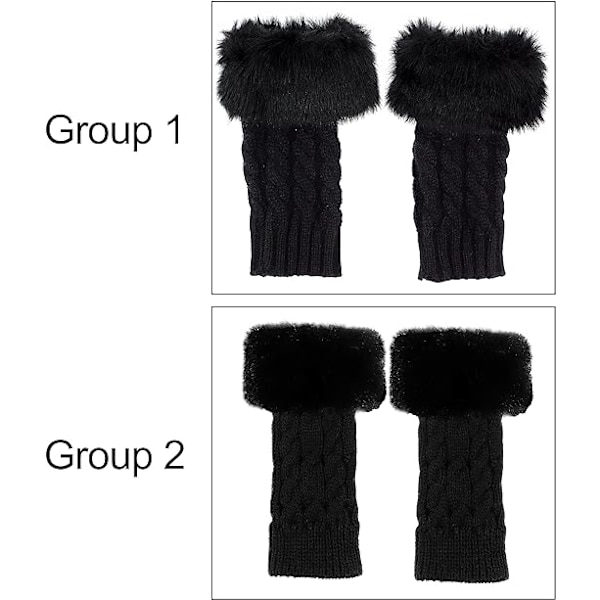 Dame Lace Trim Strikkede Fingerløse Handsker