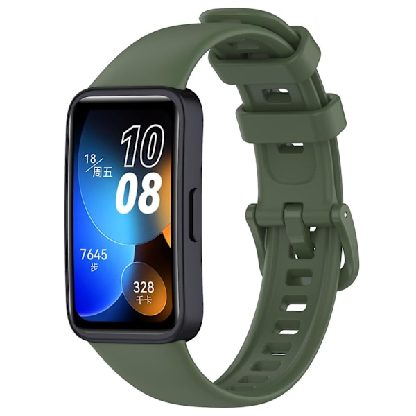 Huawei Band 8:lle silikoninen ranneke, vedenkestävä urheiluranneke Dark green, Dark Green Style C Huawei Band 8