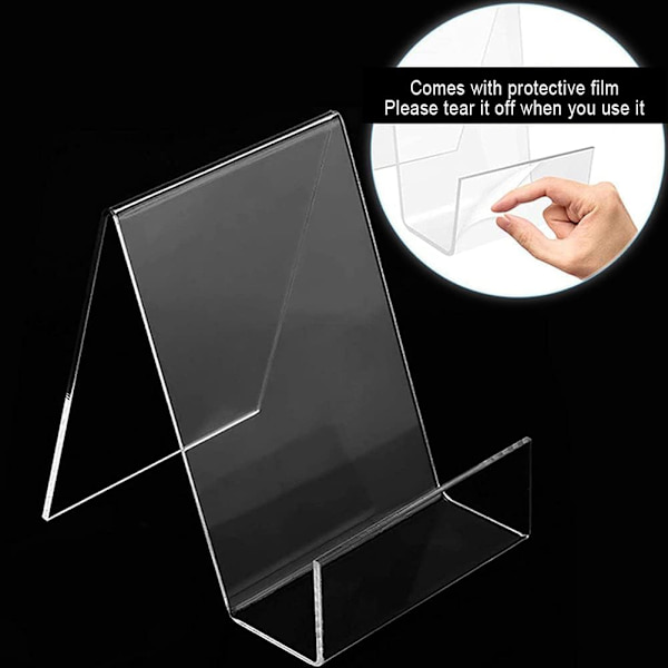 6-pack Akryl Bokstöd, Transparent Bokdisplayställ, Bokstöd för Visning