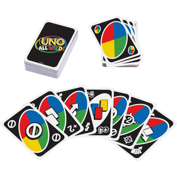 UNO All Wild Card Game 112 kortilla, perhe- ja aikuisten peliyö
