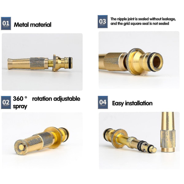 Udendørs havehane messing slangeforbindelse adapter montering messing dyse kobbernippel direkte sprøjtepistol