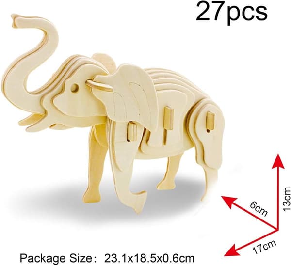 3D træpuslespil modelsæt (hest, kanin, påfugl)
