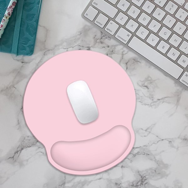 Musematte med håndleddsstøtte, ergonomisk gamingmusematte med sklisikker PU-base