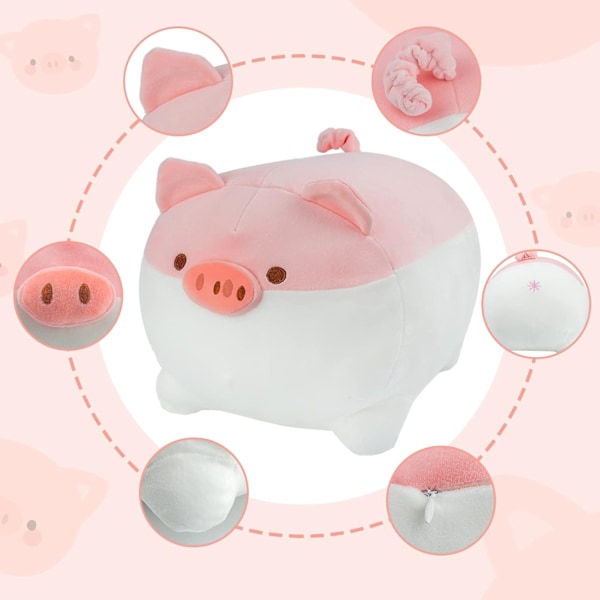 Vaaleanpunainen sikapehmolelu, pullea eläinlelu, lämmin kawaii söpö mukava nukketyyny, valmistujaislahja syntymäpäivämatkalle kaikenikäisille (40CM/15,75\")