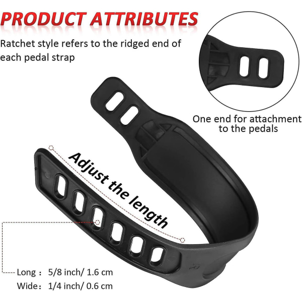 2 par träningscykelpedalremmar Universalpedalremmar på 1,7 x 12 tum för träningscykel hem eller gym