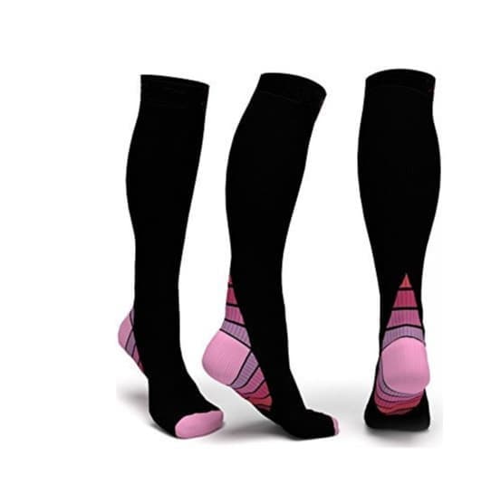 3-pack kopparkompressionstrumpor för medicinsk rosa L-XL pink