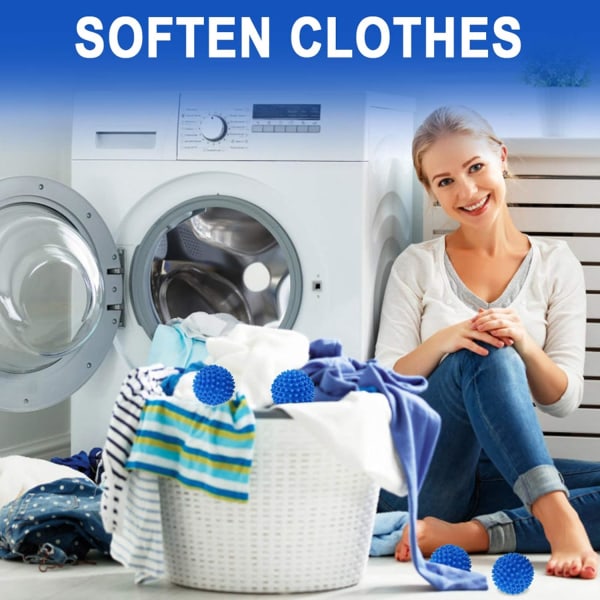 6-pak tøj tørretumbler bolde, tørretumbler bolde Genanvendelige vaske bolde, tørre bolde vaske bold til vaskemaskine vasketøj