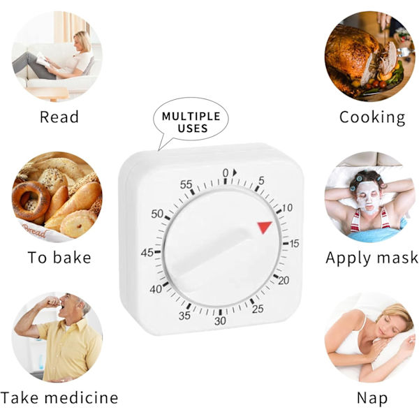 Kök Timer, Ägg Timer för Kokande Ägg, Timers för Matlagning, Exakt 0-60 Minuters Timing, Lätt att Använda, Elegant Vit Design