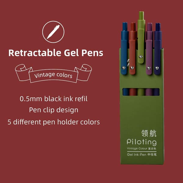 Gelpenne - 0,5 mm sort blæk - 5 stk.