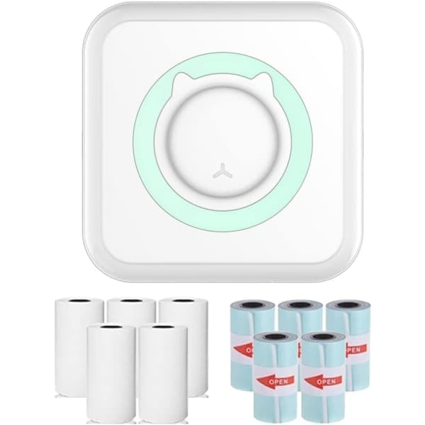 Mini fotoprinter, bærbar lille Bluetooth termisk printer inkl.
