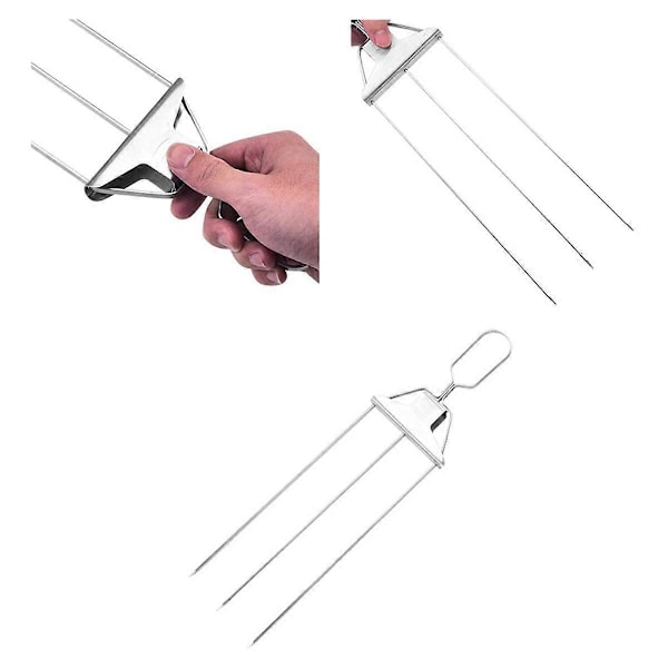 3-vägs Grillspett - Grill, Tre- BBQ Gaffelspett Kit Kabobspett Utomhus för Grillning av Kött