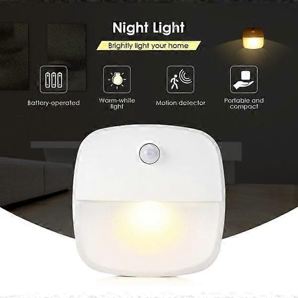 1/3 stk. Bevegelsessensor Lys LED Nattlys Night Light Warm light x1