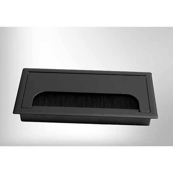 Musta 2-osainen kaapeliläpivientisarja - alumiini - 160 x 80 mm
