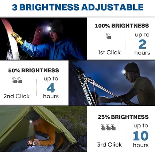 LED-belyst stickad vintermössa