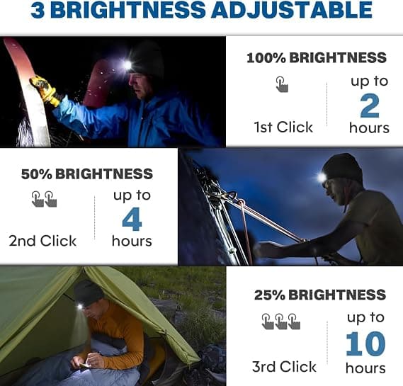 LED Strikket Vinterhue med Lys