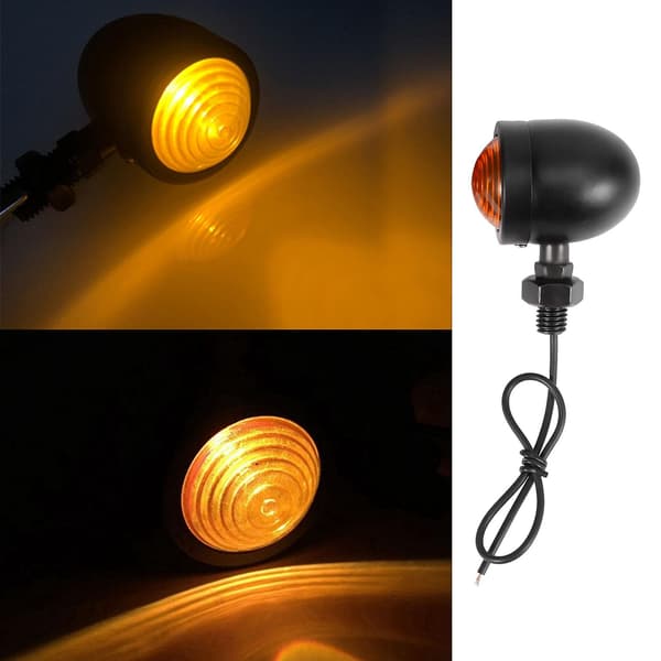4 stk. sorte motorcykel blinklys indikatorlampe blinklys til Chopper