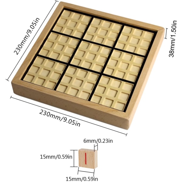 Sudoku-pelilauta laatikolla, puuta (musta)