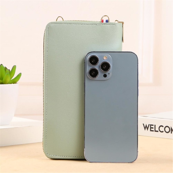 20 cm touchvänlig telefonväska, crossbody-mobiltelefonplånbok, axelväska, resehandväskor för kvinnliga älskare - Green