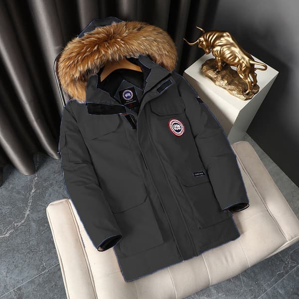 MÆND Tyk Vinterjakke, Varm Parka med Hætte Sort Black L