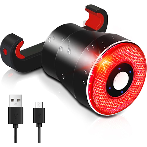 ultra Bright Smart Bike Tail Light,USB Rechargeable Brake Sensing Bicycle Light,High Intensity.Easy to Install for Cycling Safety Taillights