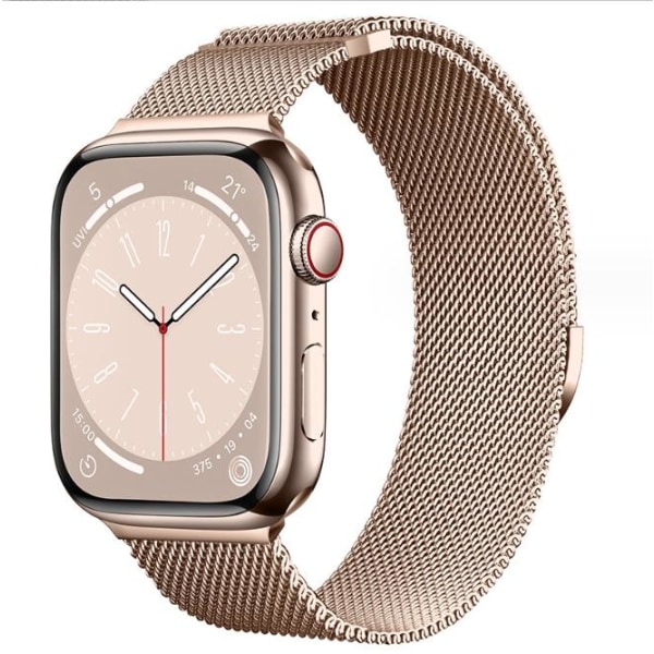 Milanese loop-rem för Apple Watch-band 44mm 40mm 45mm 49mm 41mm 38mm 42mm 44mm Armband iwatch Serie 9 3 6 5 SE 7 8 Ultra 2 starlight - Rose gold 38mm/40mm/41mm