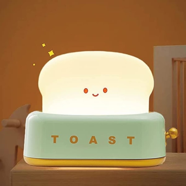 Cute Bread Led Night Light,USB Rechargeable Toast Night Lamp,Home Night Light Bedside Sleep Lamp Desk Decor for Kids