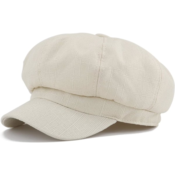 Damer Hør Newsboy Cap Cabbie Hat 8 Paneler - 6 7/8 Tilpasset