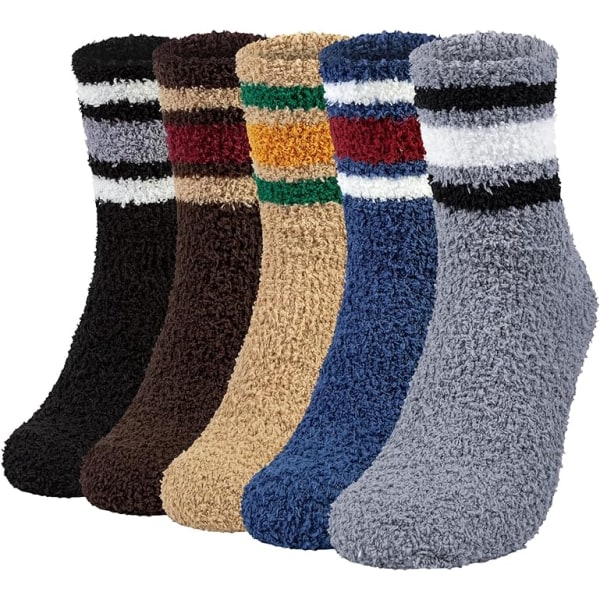 5 paria miesten pörröiset sukat talvella paksut thermal lämpimät kotisukat -lahjat miehille, naisille
