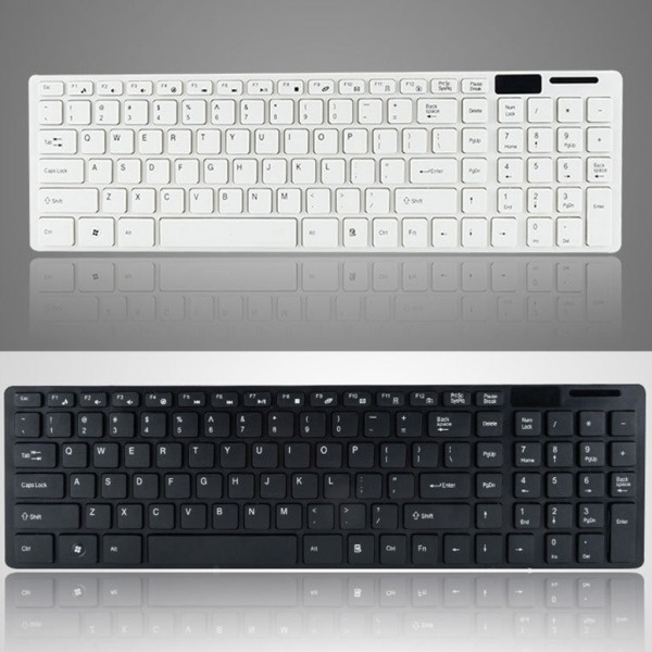 2,4 GHz Mini Multimedia Tangentbord Mus Kombo Trådlöst Tangentbord och Mus Set för Notebook Laptop Desktop PC Lätt Vit