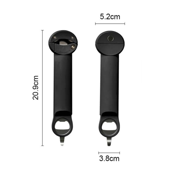 1 stk. multifunktionel foldbar oplukker dåseåbner Sort