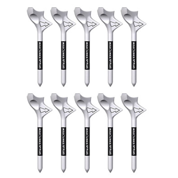 10 stk golf tees slitesterke bærbare skrå innsetting reduserer friksjon profesjonell økning Di