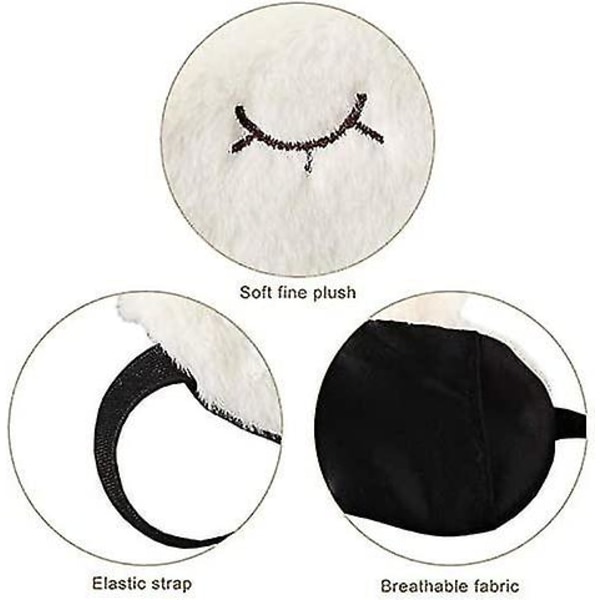 Plysch sovmasker 2-pack Mjuk djurdesign Snarkningsmasker för ögonbindel för barn Kvinnor Resefest Cover (kanin)