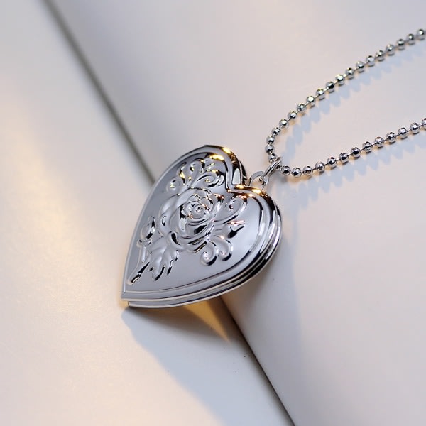 DIY hjerteformet fotoramme minne medaljon anheng halskjede smykker