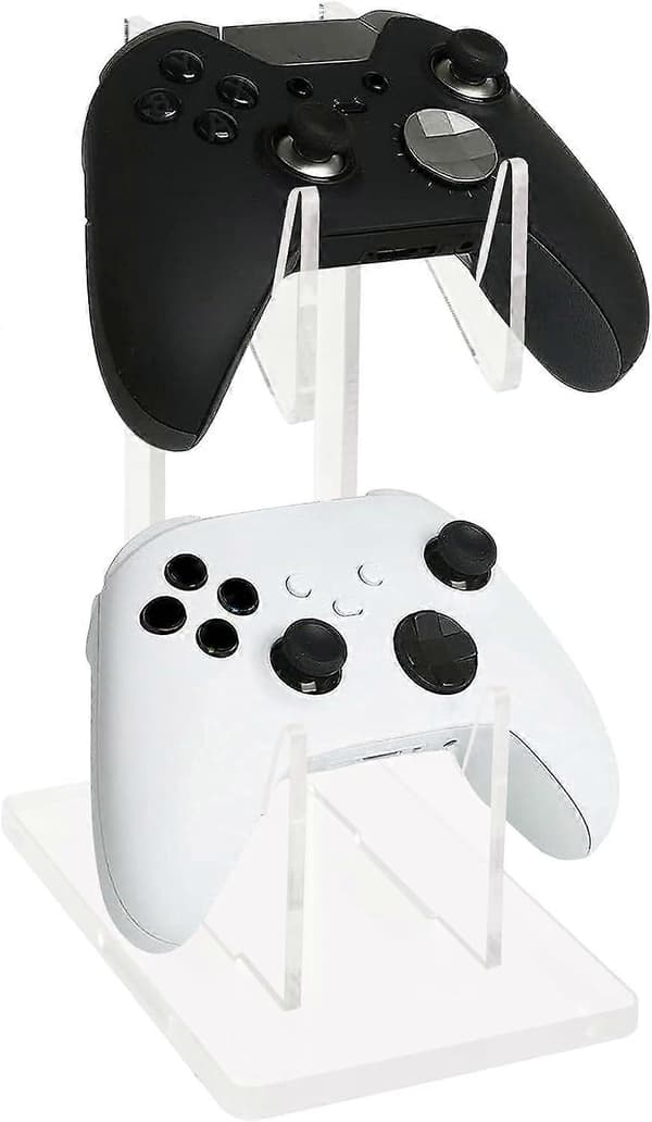 Akryl Spilcontroller Stand Holder, Dobbeltlags Spilcontroller Holder Stand, Universel Dobbelt Gamepad Controller Holder Tilbehør