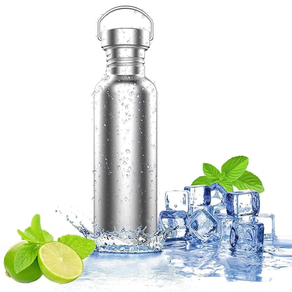 Vannflaske i rustfritt stål, BPA-fri lekkasjesikker vannflaske 750 ml