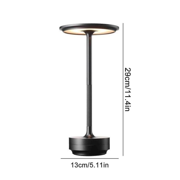 Sladdlös bordslampa Dimbar vattentät metall USB uppladdningsbara bordslampor - Black