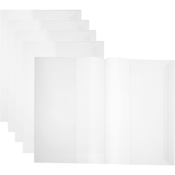 5 stk bokomslag Arkbeskyttere Klar med justerbar selvklebende lukking 16K størrelse for bøker