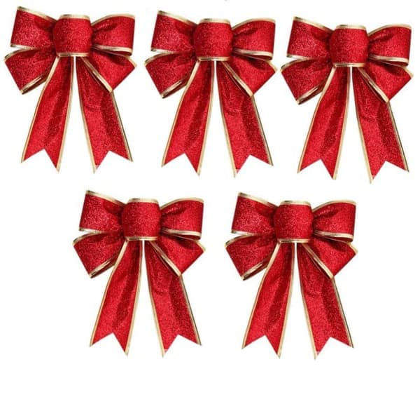 10 julrosetter, rosettdekorationer, julgran Rot